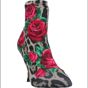Dolce & Gabbana roses leopard printed boots
